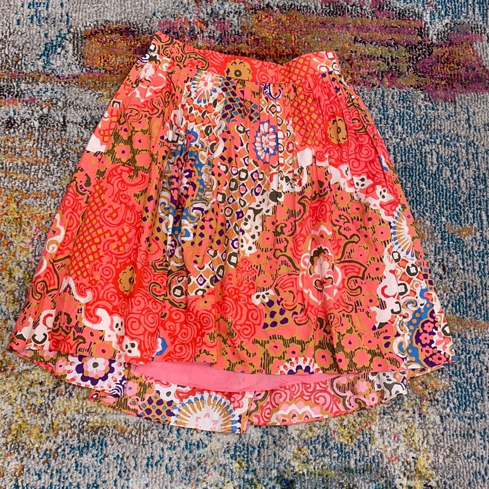 J.CREW Pleated Vibrant Paisley Floral Print Skirt